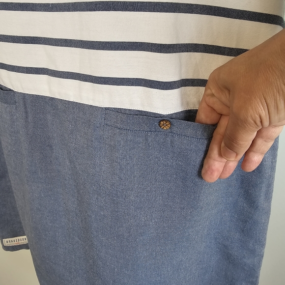 BRAKEBURN S 12 BLUE/ WHITE STRIPPED DRESS. NAUTICAL, CAPE CODE BEACHIE. - Picture 2 of 10